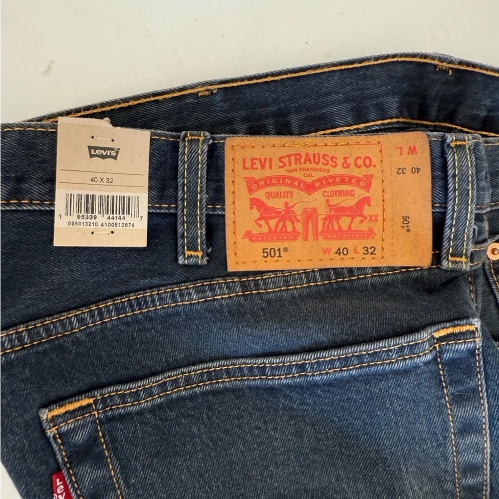 Levi's Blue Denim Jeans 501 Original 40 X 32